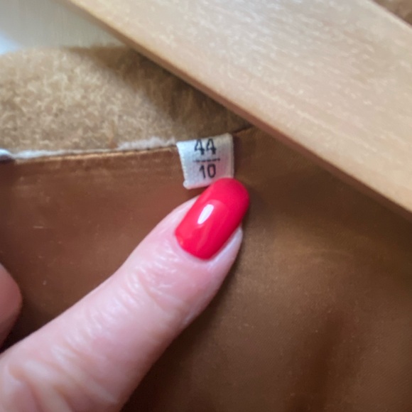 BARNEYS NEW YORK Made In Italy Womens Wool Camel Coat Size 44/10 - Picture 5 of 14